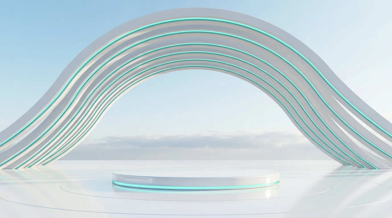 White arch over a podium: a payment platform ready for your brand